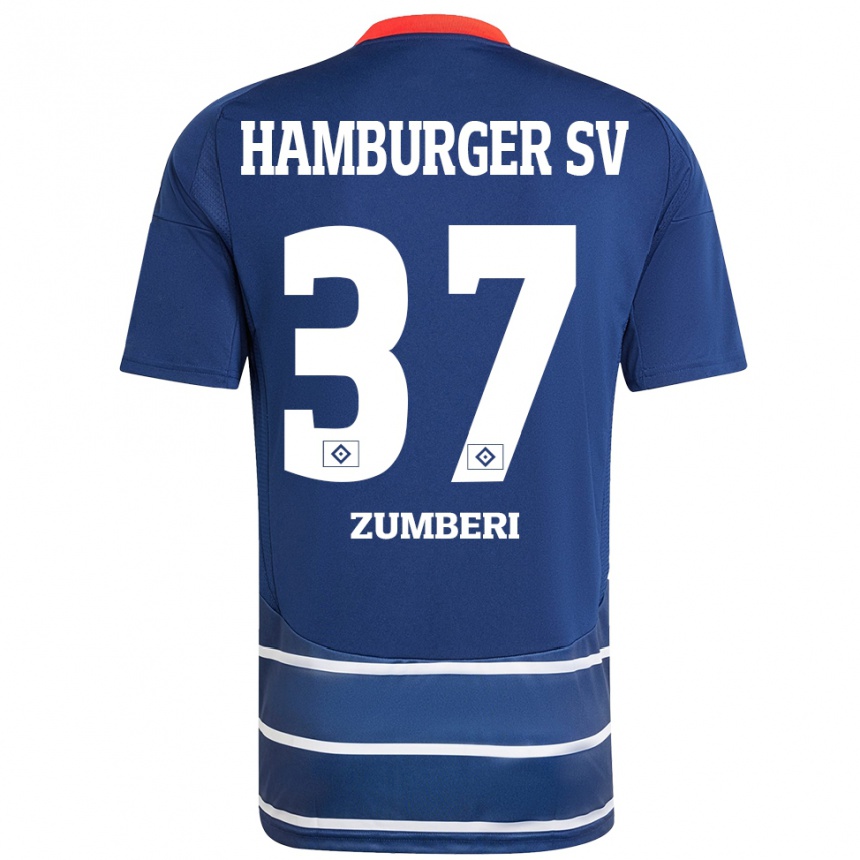 Mujer Fútbol Camiseta Valon Zumberi #37 Azul Oscuro 2ª Equipación 2024/25 Perú