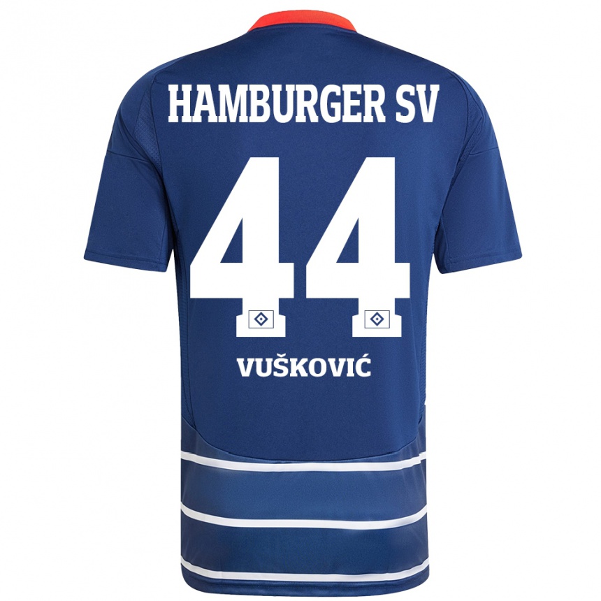 Mujer Fútbol Camiseta Mario Vuskovic #44 Azul Oscuro 2ª Equipación 2024/25 Perú