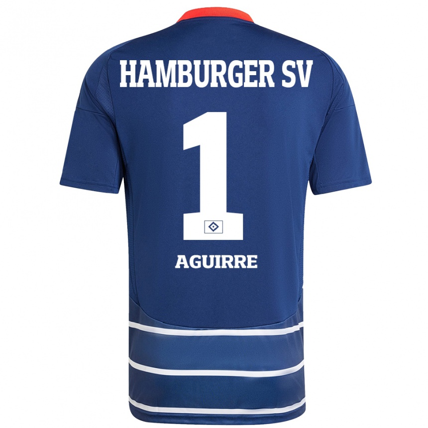 Mujer Fútbol Camiseta José Aguirre #1 Azul Oscuro 2ª Equipación 2024/25 Perú