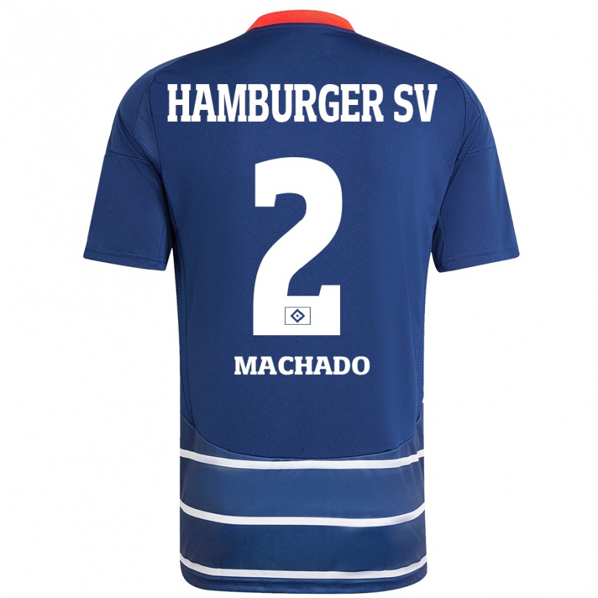 Mujer Fútbol Camiseta Kilian Hölscher Machado #2 Azul Oscuro 2ª Equipación 2024/25 Perú