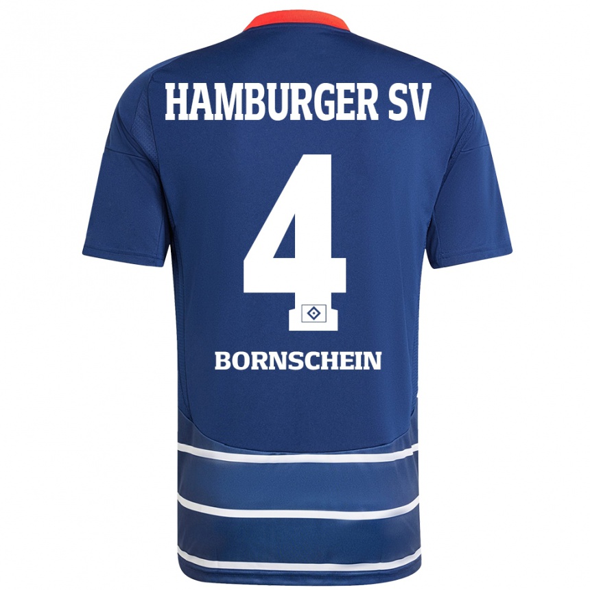 Mujer Fútbol Camiseta Lukas Bornschein #4 Azul Oscuro 2ª Equipación 2024/25 Perú