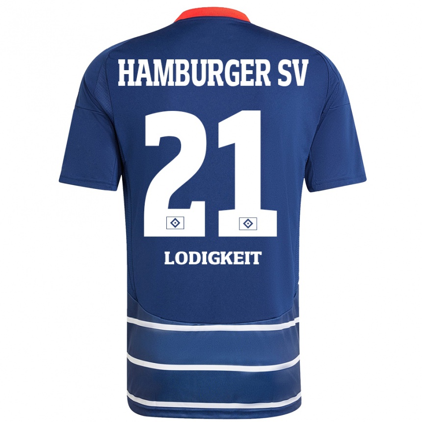 Mujer Fútbol Camiseta Luis Lodigkeit #21 Azul Oscuro 2ª Equipación 2024/25 Perú