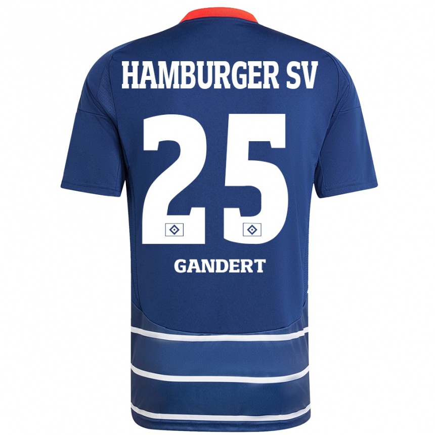 Mujer Fútbol Camiseta Jeremy Gandert #25 Azul Oscuro 2ª Equipación 2024/25 Perú