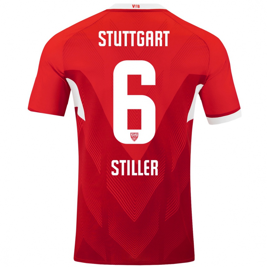 Mujer Fútbol Camiseta Angelo Stiller #6 Rojo Blanco 2ª Equipación 2024/25 Perú