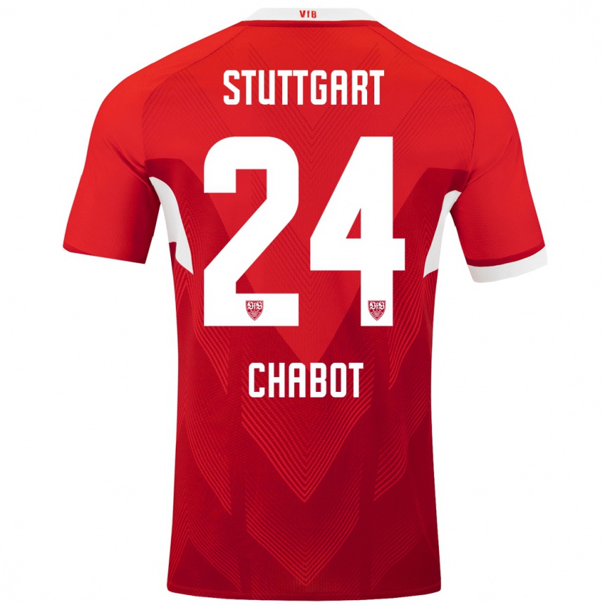 Mujer Fútbol Camiseta Jeff Chabot #24 Rojo Blanco 2ª Equipación 2024/25 Perú