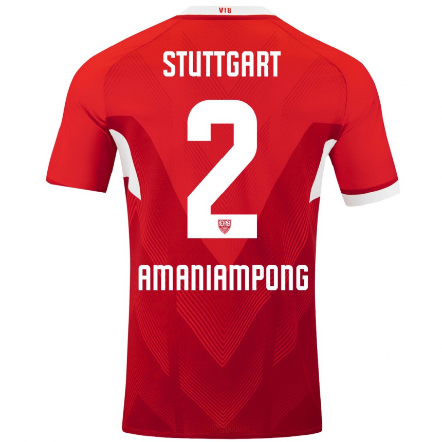 Mujer Fútbol Camiseta Kaden Amaniampong #2 Rojo Blanco 2ª Equipación 2024/25 Perú