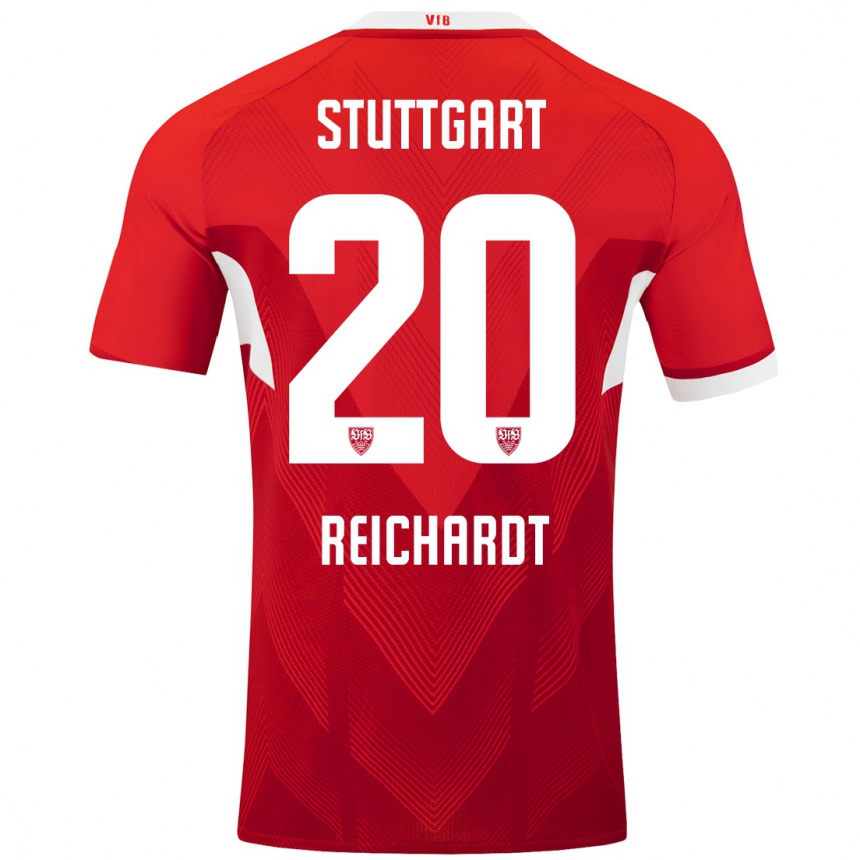 Mujer Fútbol Camiseta Leon Reichardt #20 Rojo Blanco 2ª Equipación 2024/25 Perú