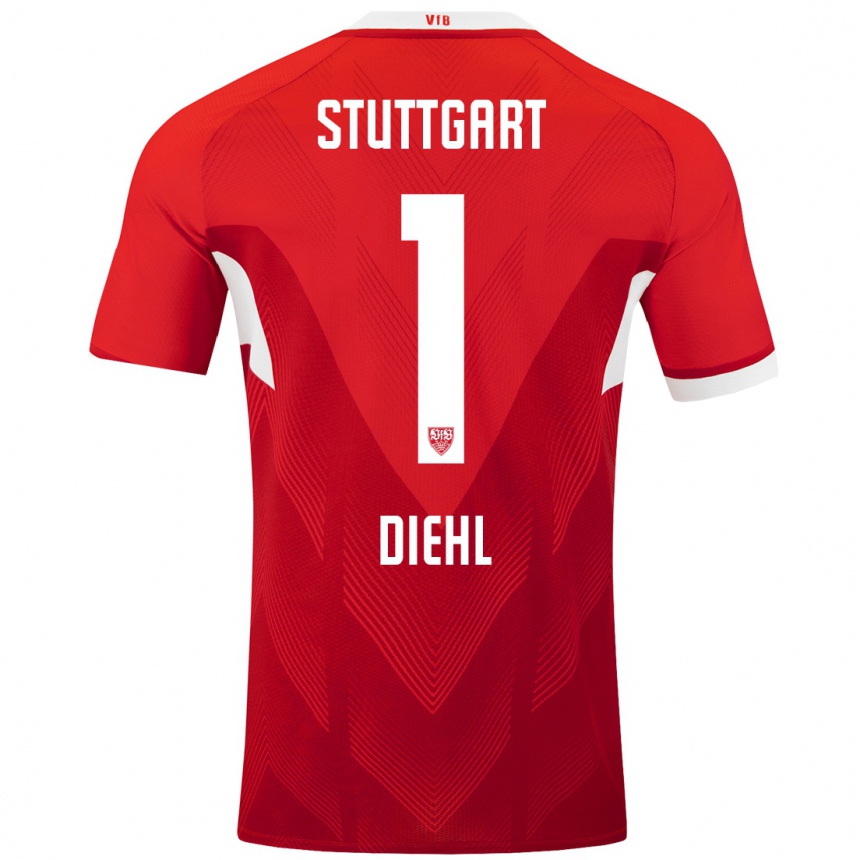 Mujer Fútbol Camiseta Vanessa Diehl #1 Rojo Blanco 2ª Equipación 2024/25 Perú