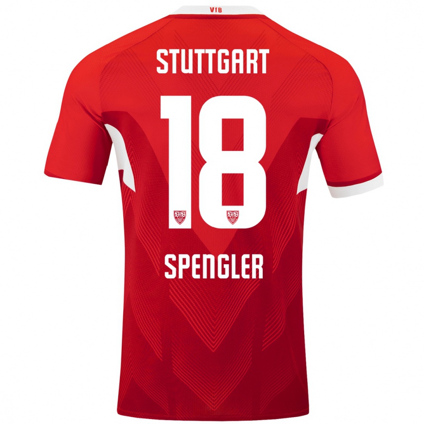 Mujer Fútbol Camiseta Jana Spengler #18 Rojo Blanco 2ª Equipación 2024/25 Perú