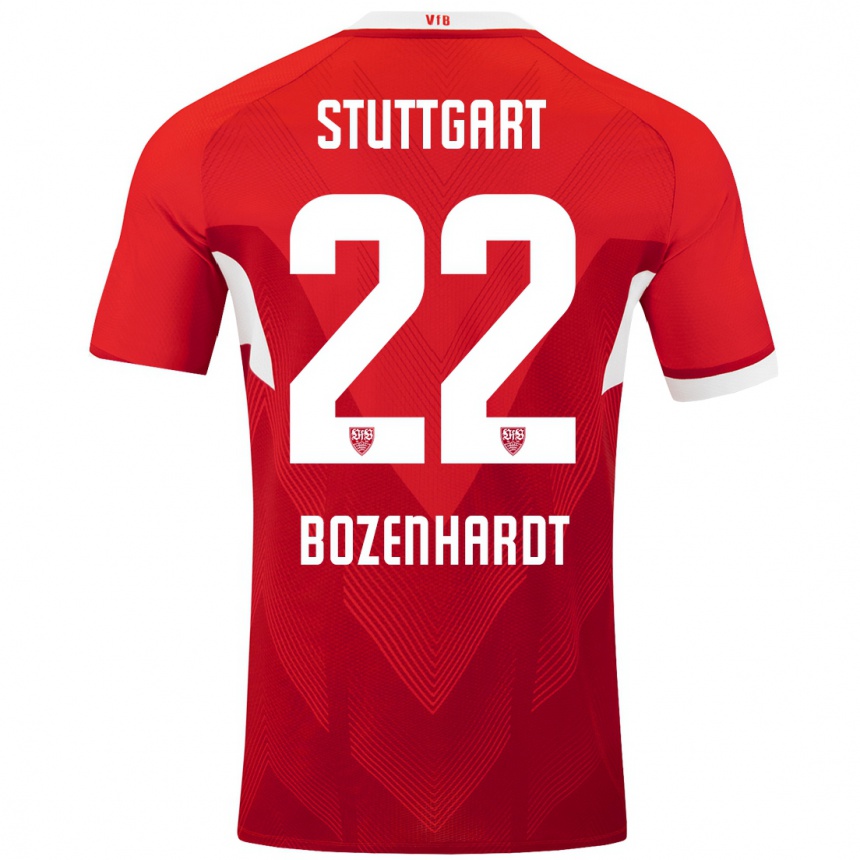 Mujer Fútbol Camiseta Laura Bozenhardt #22 Rojo Blanco 2ª Equipación 2024/25 Perú