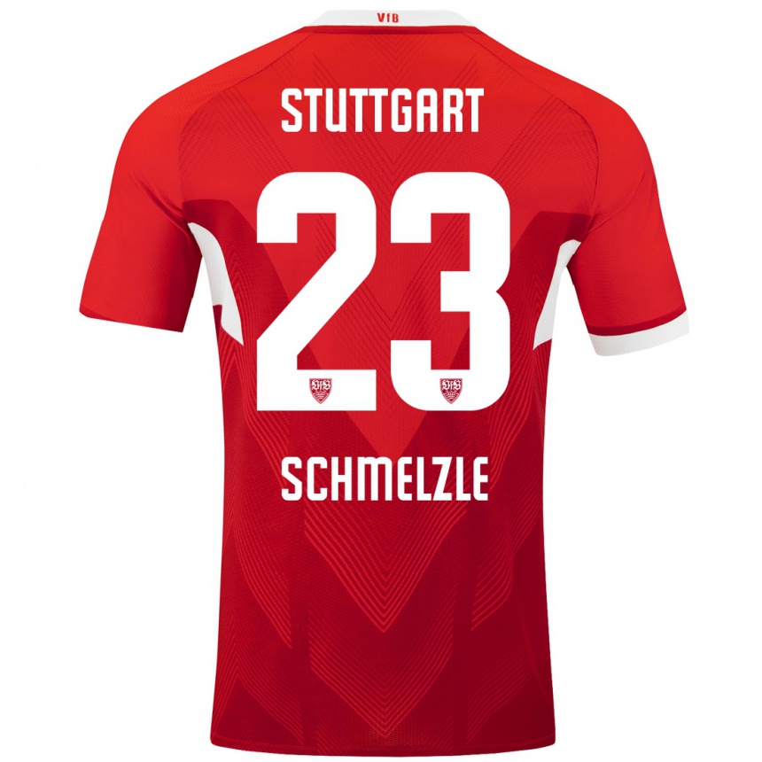 Mujer Fútbol Camiseta Marlen Schmelzle #23 Rojo Blanco 2ª Equipación 2024/25 Perú