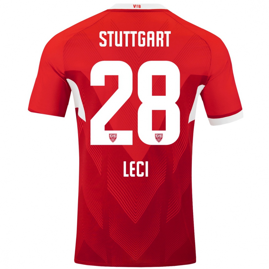 Mujer Fútbol Camiseta Besarta Leci #28 Rojo Blanco 2ª Equipación 2024/25 Perú