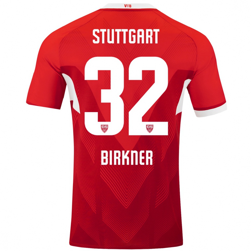 Mujer Fútbol Camiseta Hanna Birkner #32 Rojo Blanco 2ª Equipación 2024/25 Perú