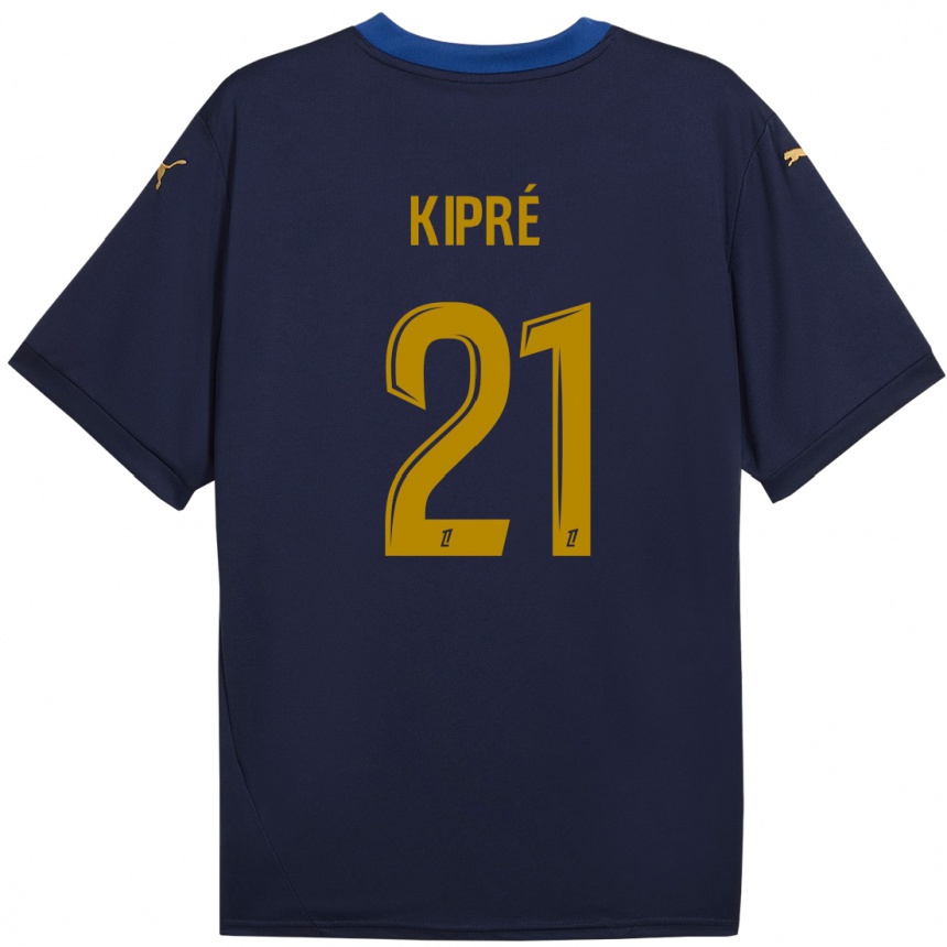 Mujer Fútbol Camiseta Cédric Kipré #21 Azul Marino Dorado 2ª Equipación 2024/25 Perú