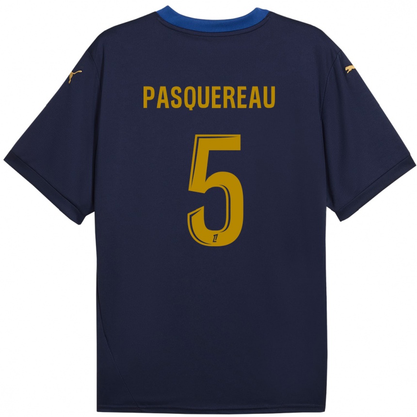 Mujer Fútbol Camiseta Julie Pasquereau #5 Azul Marino Dorado 2ª Equipación 2024/25 Perú