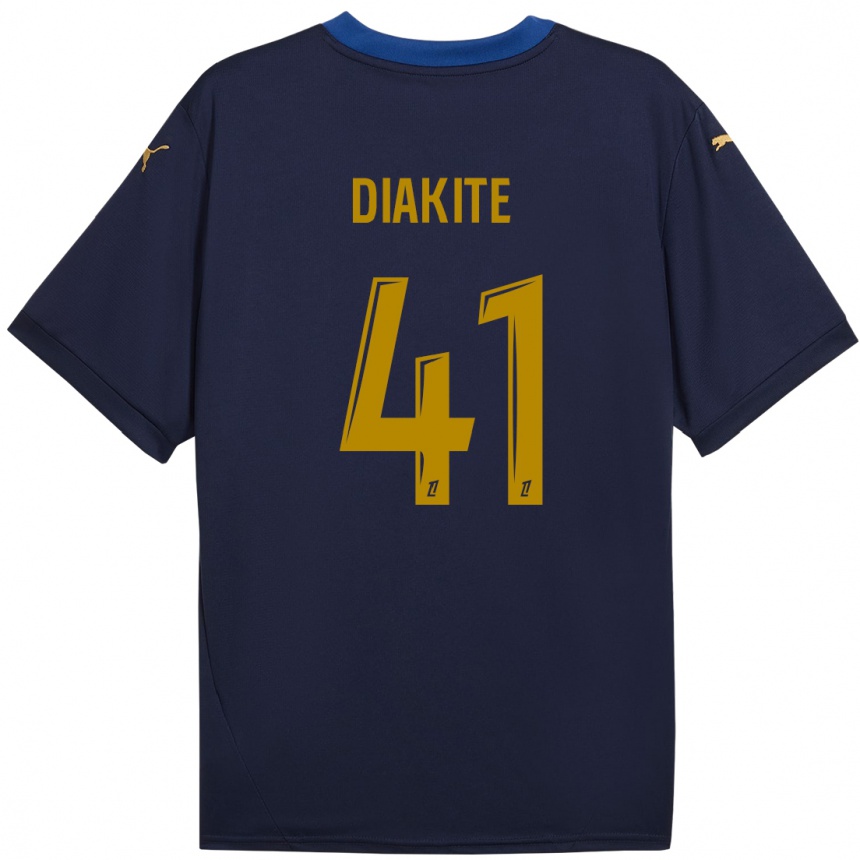 Mujer Fútbol Camiseta Ibrahim Diakité #41 Azul Marino Dorado 2ª Equipación 2024/25 Perú