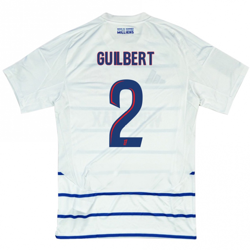 Mujer Fútbol Camiseta Frédéric Guilbert #2 Blanco Azul 2ª Equipación 2024/25 Perú