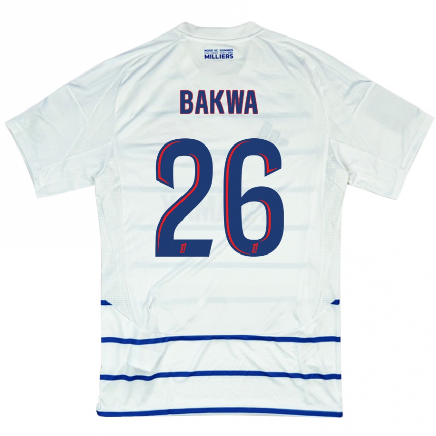 Mujer Fútbol Camiseta Dilane Bakwa #26 Blanco Azul 2ª Equipación 2024/25 Perú