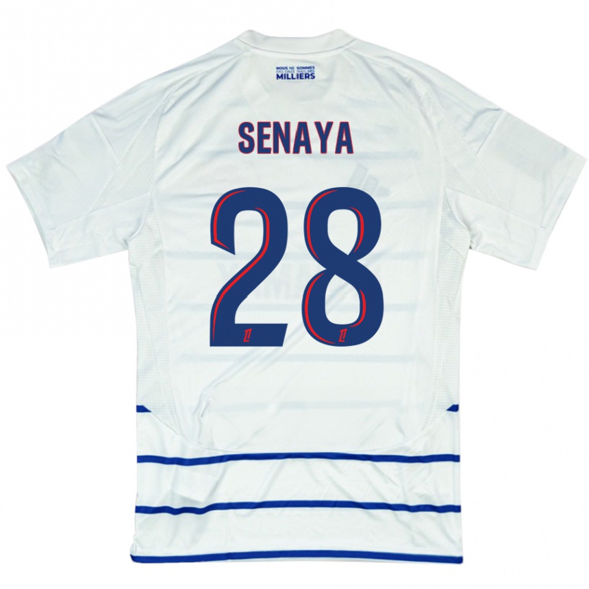 Mujer Fútbol Camiseta Marvin Senaya #28 Blanco Azul 2ª Equipación 2024/25 Perú