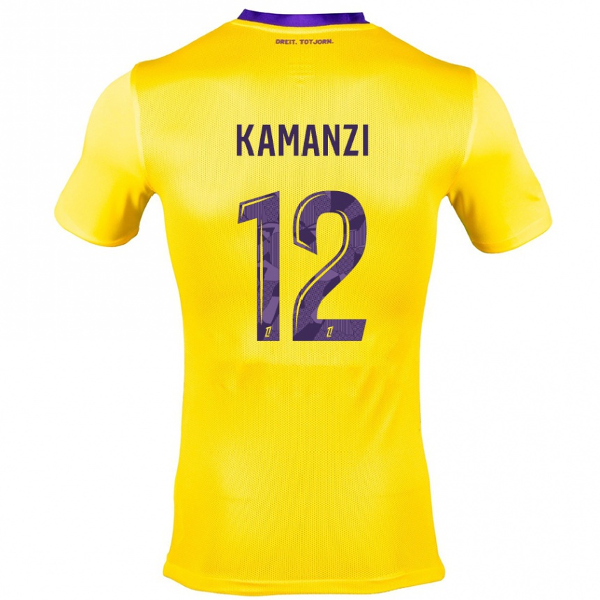 Mujer Fútbol Camiseta Warren Kamanzi #12 Amarillo Morado 2ª Equipación 2024/25 Perú