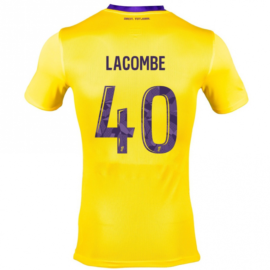 Mujer Fútbol Camiseta Justin Lacombe #40 Amarillo Morado 2ª Equipación 2024/25 Perú