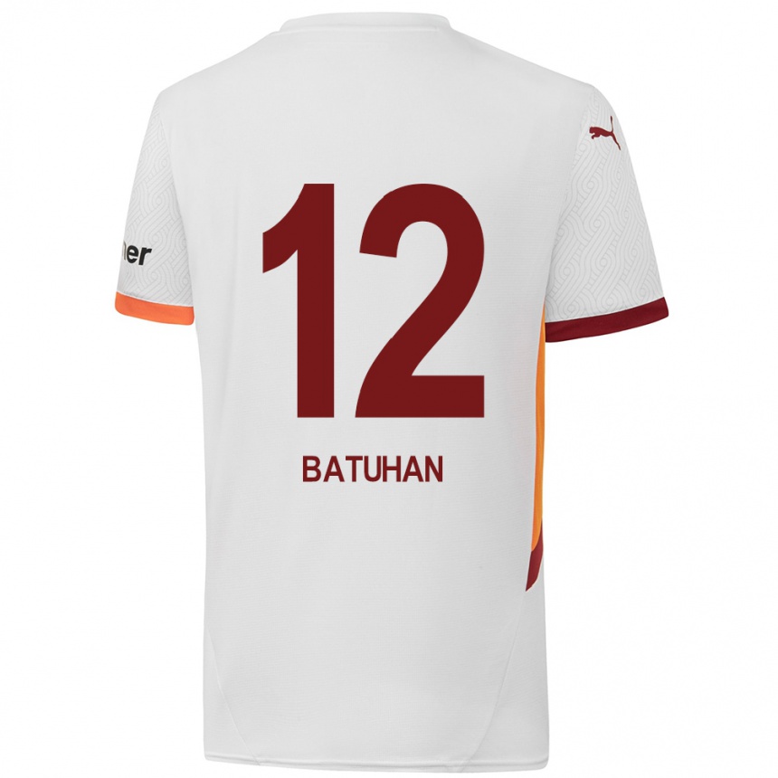 Mujer Fútbol Camiseta Batuhan Şen #12 Blanco Amarillo Rojo 2ª Equipación 2024/25 Perú