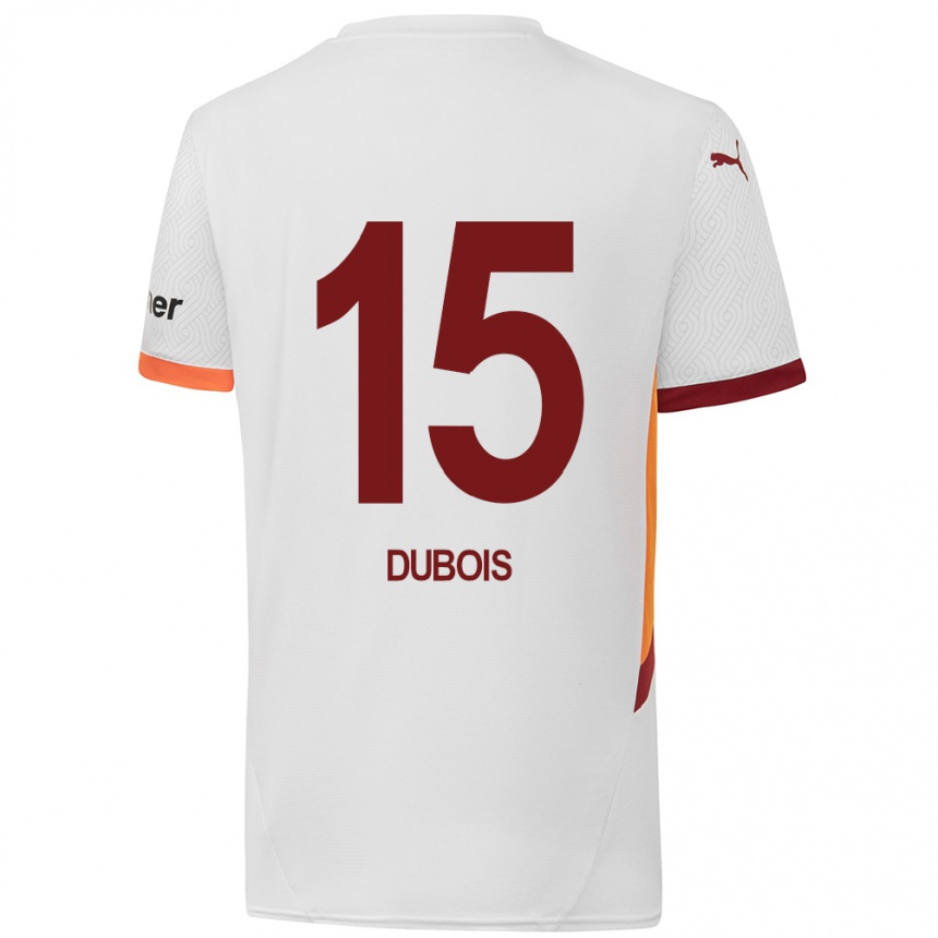 Mujer Fútbol Camiseta Léo Dubois #15 Blanco Amarillo Rojo 2ª Equipación 2024/25 Perú