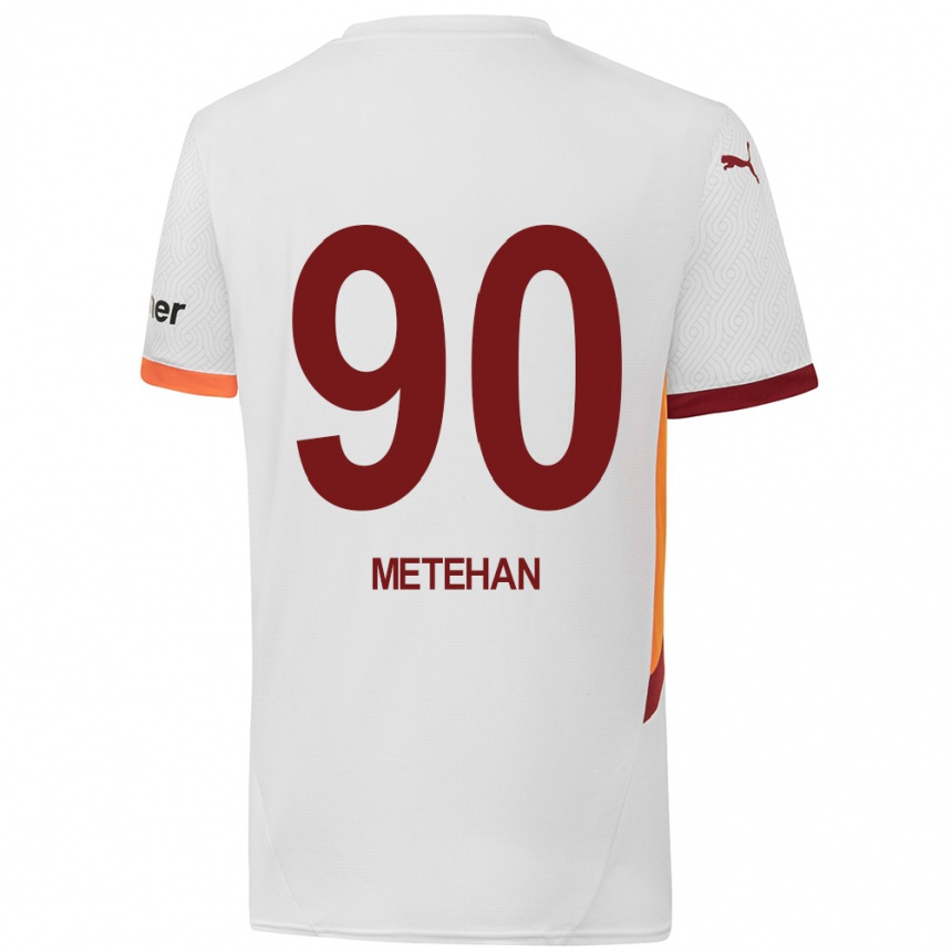 Mujer Fútbol Camiseta Metehan Baltacı #90 Blanco Amarillo Rojo 2ª Equipación 2024/25 Perú