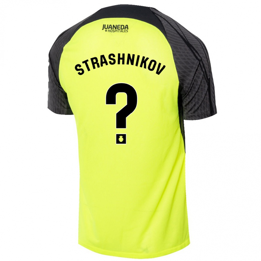 Mujer Fútbol Camiseta Nikolay Strashnikov #0 Verde Fluorescente Negro 2ª Equipación 2024/25 Perú