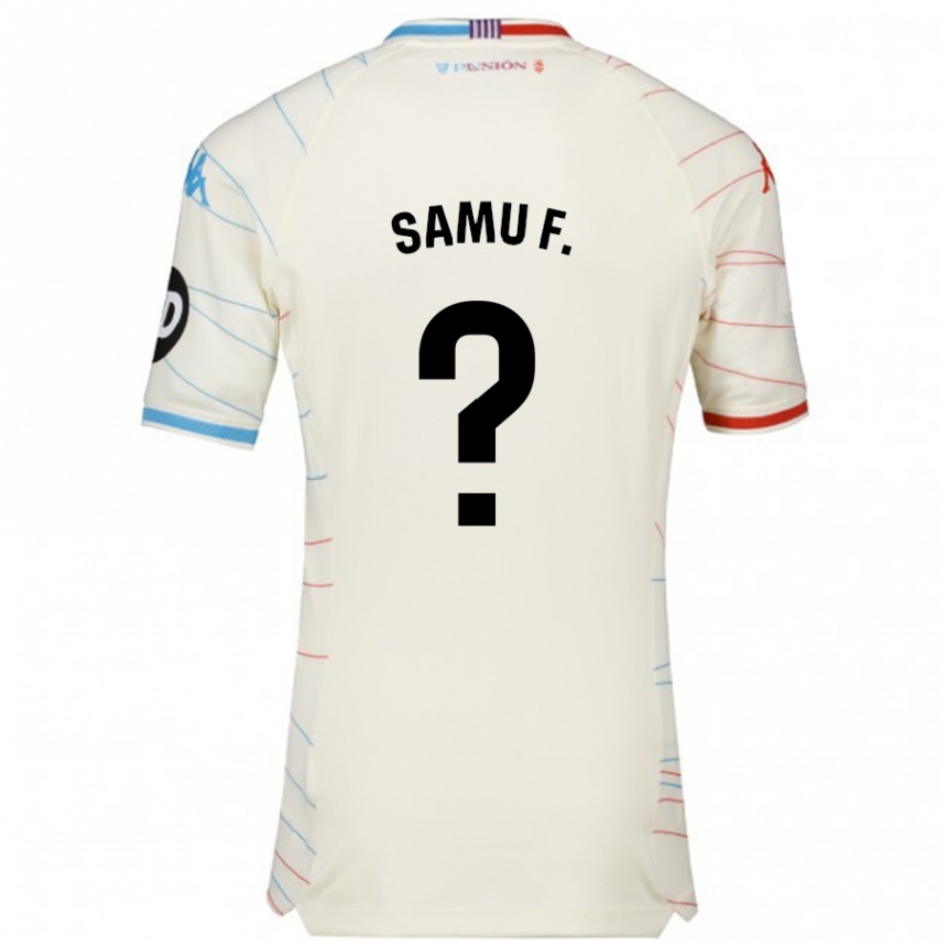 Mujer Fútbol Camiseta Samu Fernández #0 Blanco Rojo Azul 2ª Equipación 2024/25 Perú