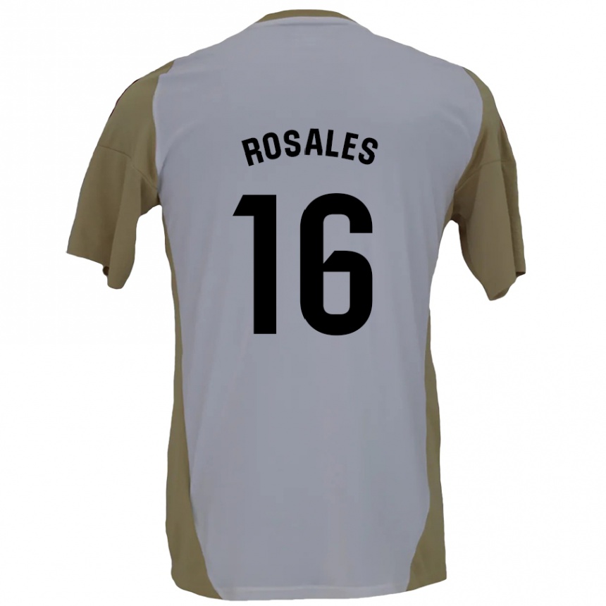 Mujer Fútbol Camiseta Diego Rosales #16 Marrón Blanco 2ª Equipación 2024/25 Perú