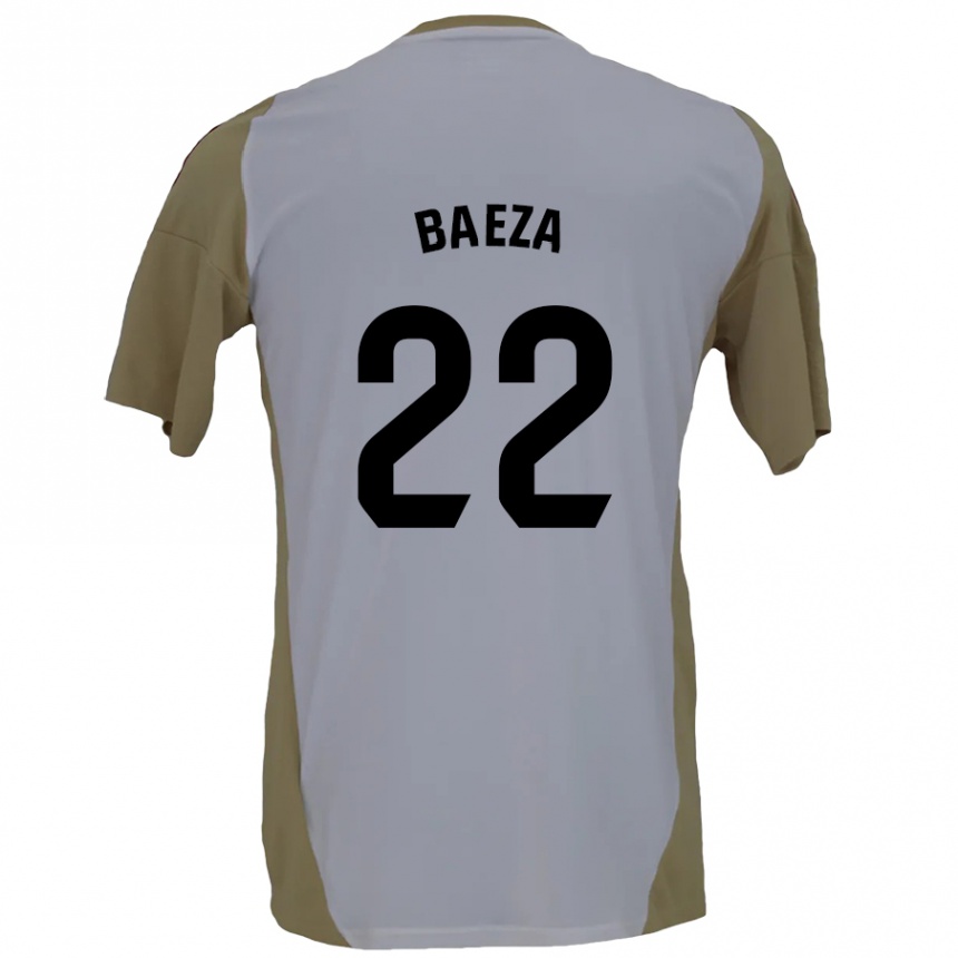 Mujer Fútbol Camiseta Miguel Baeza #22 Marrón Blanco 2ª Equipación 2024/25 Perú