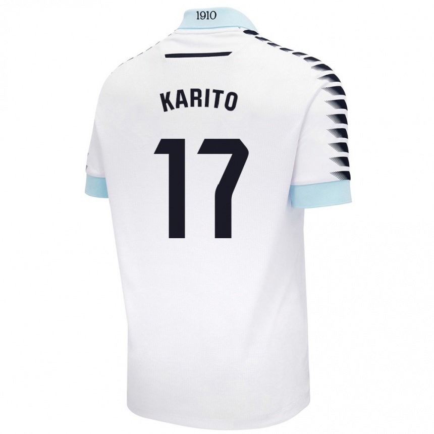 Mujer Fútbol Camiseta Carolina De Los Santos Mellado #17 Blanco Azul 2ª Equipación 2024/25 Perú