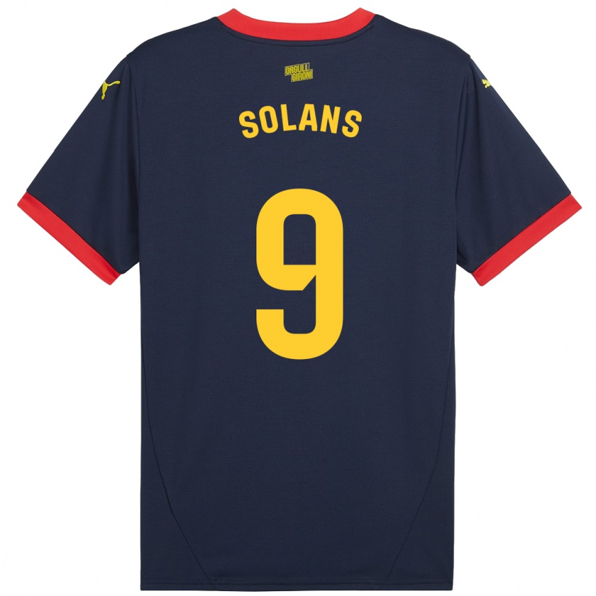 Mujer Fútbol Camiseta Sergi Solans #9 Azul Marino Rojo 2ª Equipación 2024/25 Perú