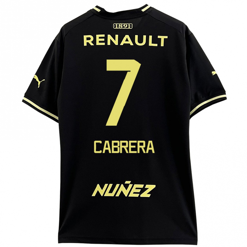 Mujer Fútbol Camiseta Javier Cabrera #7 Negro Amarillo 2ª Equipación 2024/25 Perú