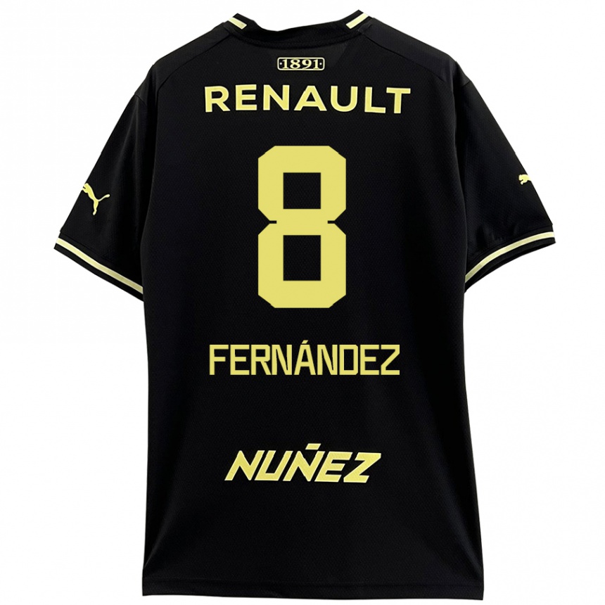 Mujer Fútbol Camiseta Leonardo Fernández #8 Negro Amarillo 2ª Equipación 2024/25 Perú