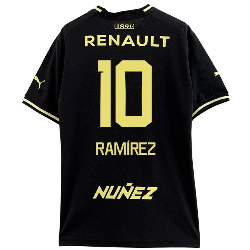 Mujer Fútbol Camiseta Gastón Ramírez #10 Negro Amarillo 2ª Equipación 2024/25 Perú