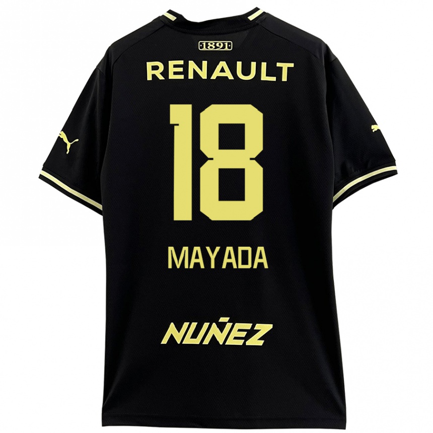 Mujer Fútbol Camiseta Camilo Mayada #18 Negro Amarillo 2ª Equipación 2024/25 Perú