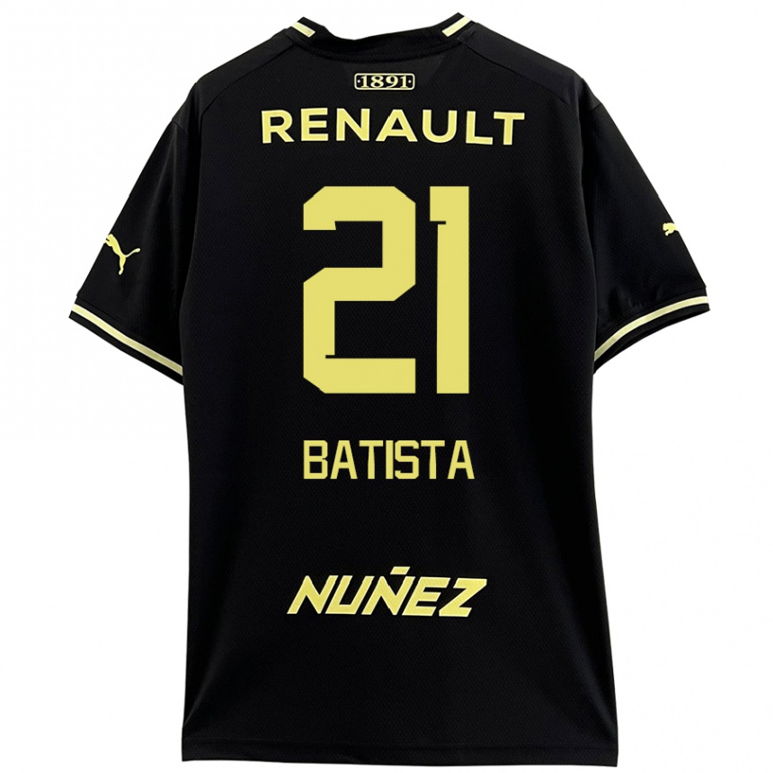 Mujer Fútbol Camiseta Facundo Batista #21 Negro Amarillo 2ª Equipación 2024/25 Perú