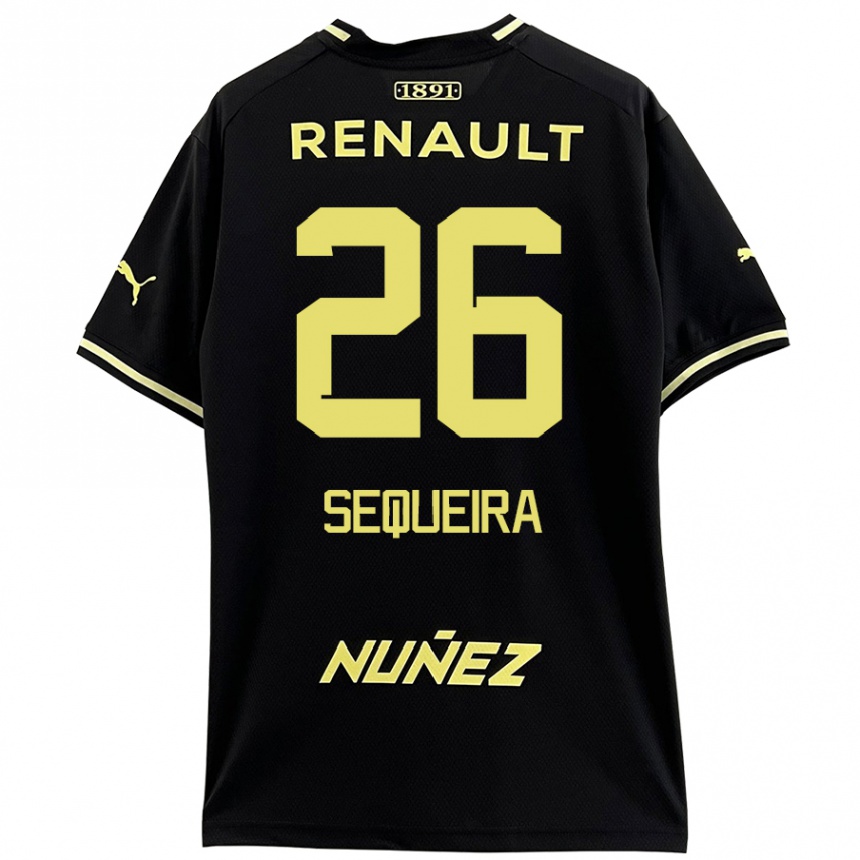 Mujer Fútbol Camiseta Leonardo Sequeira #26 Negro Amarillo 2ª Equipación 2024/25 Perú