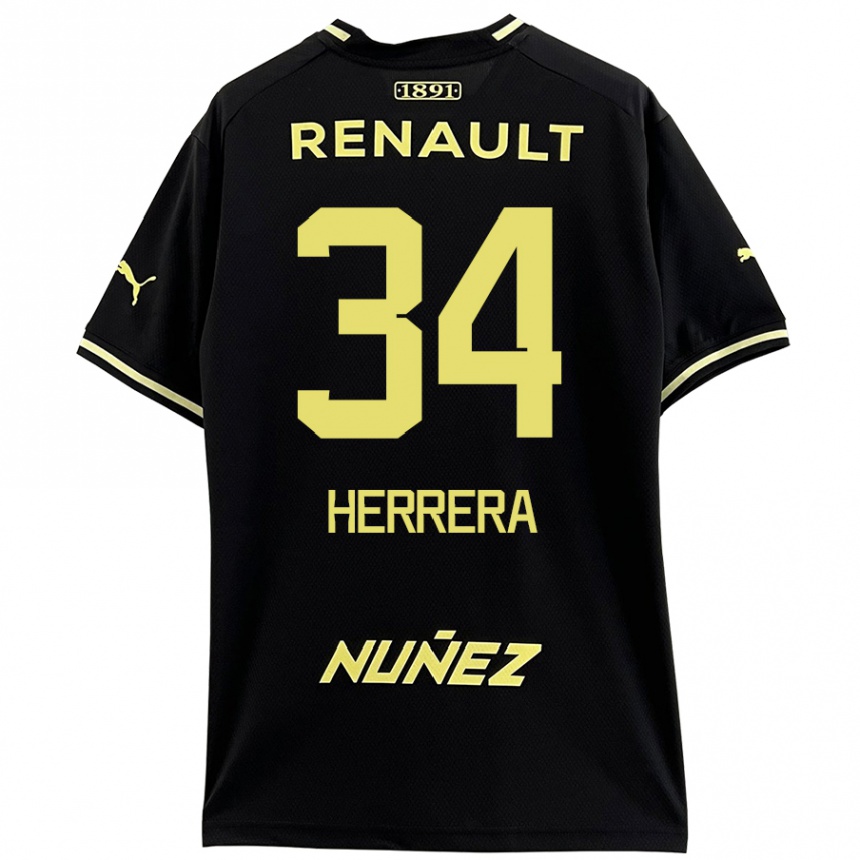 Mujer Fútbol Camiseta Nahuel Herrera #34 Negro Amarillo 2ª Equipación 2024/25 Perú