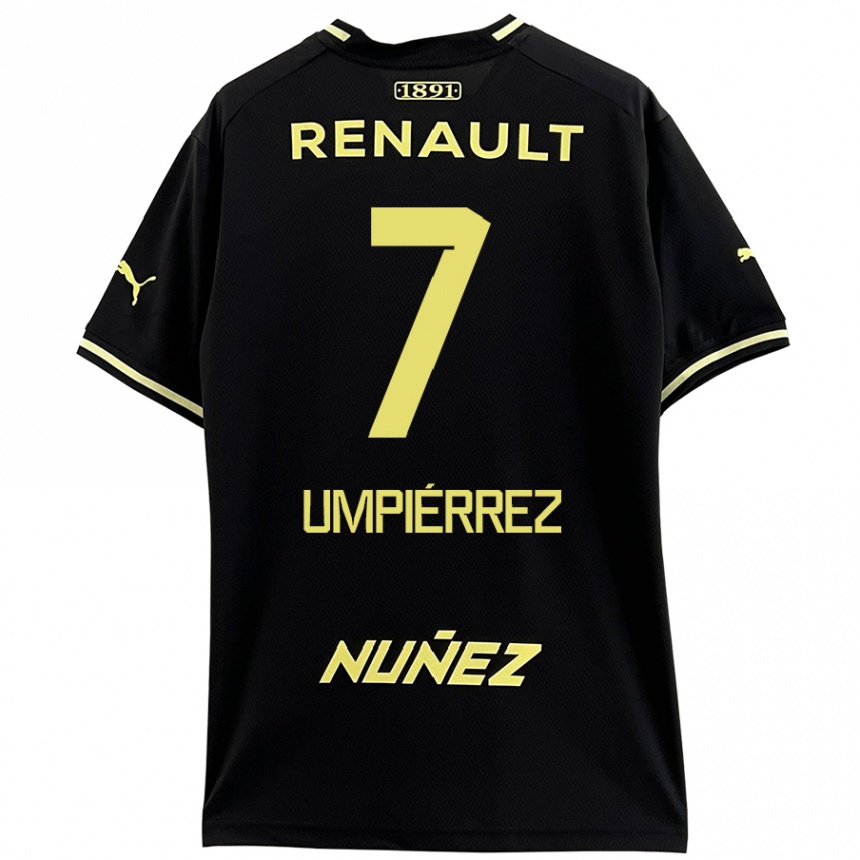 Mujer Fútbol Camiseta Leandro Umpiérrez #7 Negro Amarillo 2ª Equipación 2024/25 Perú