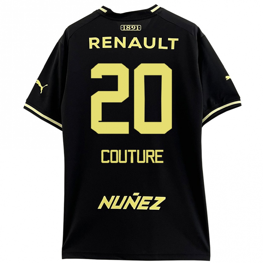 Mujer Fútbol Camiseta Lorenzo Couture #20 Negro Amarillo 2ª Equipación 2024/25 Perú