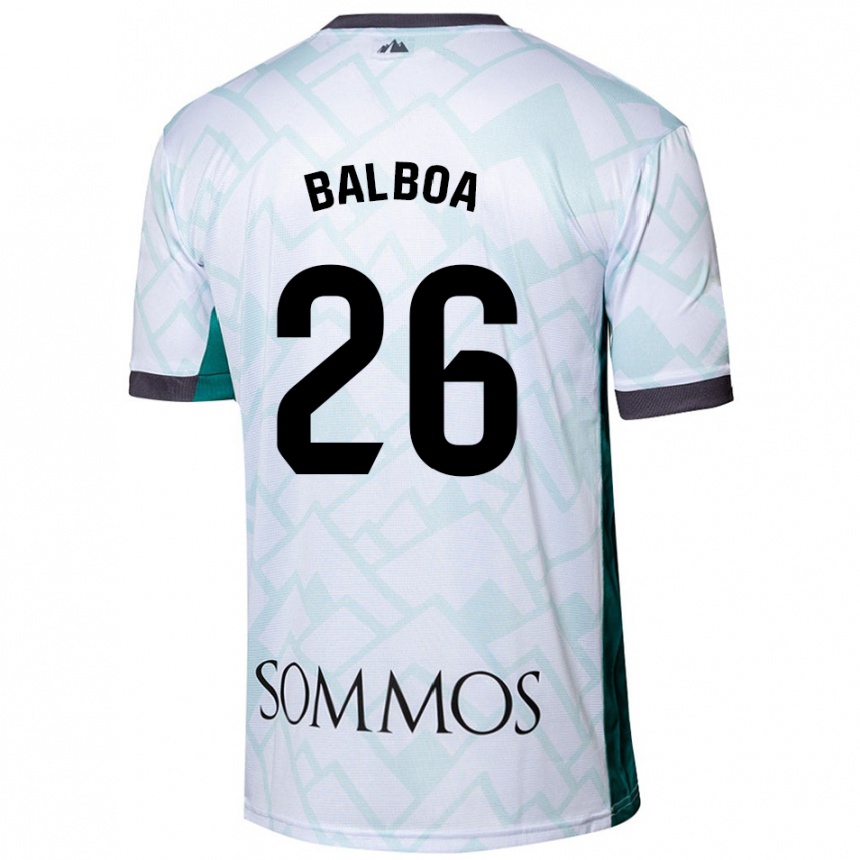 Mujer Fútbol Camiseta Álex Balboa #26 Blanco Verde 2ª Equipación 2024/25 Perú