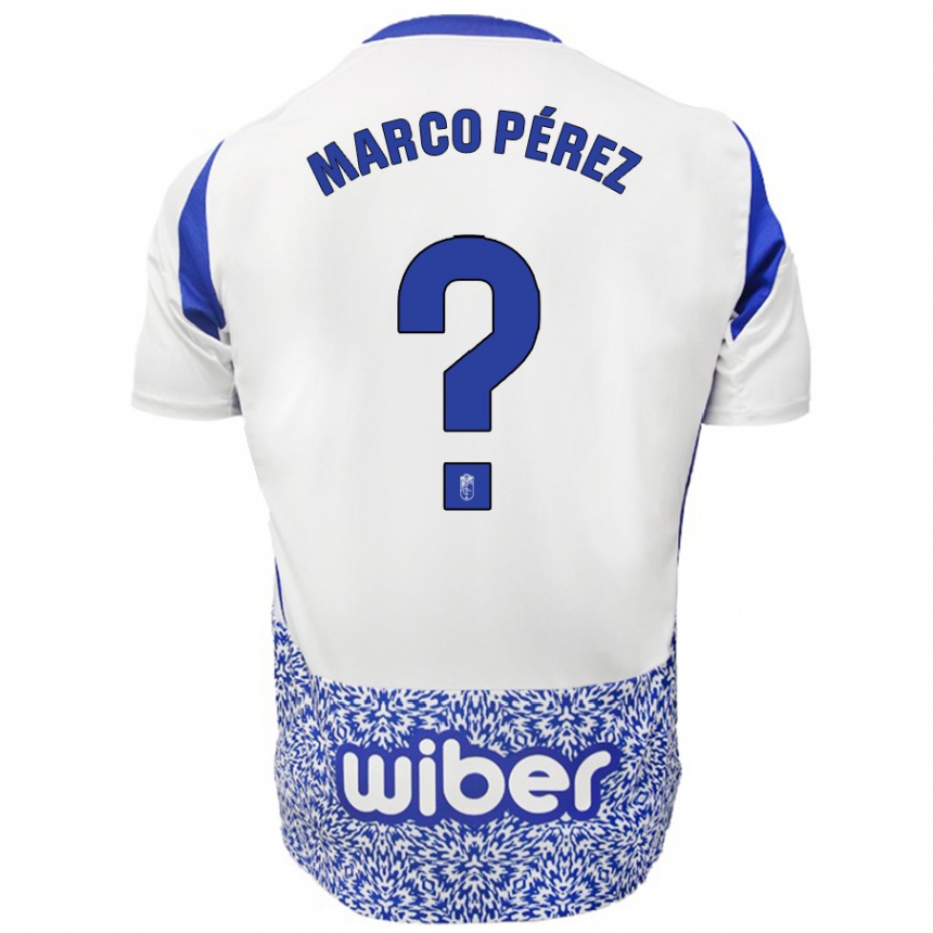 Mujer Fútbol Camiseta Marco Pérez #0 Blanco Azul 2ª Equipación 2024/25 Perú