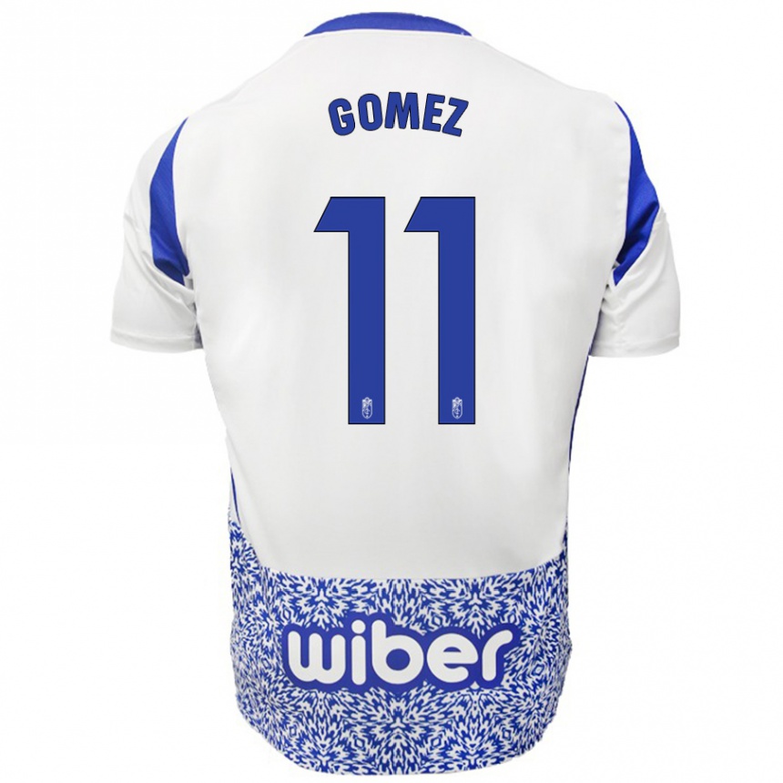 Mujer Fútbol Camiseta Andrea Gómez #11 Blanco Azul 2ª Equipación 2024/25 Perú