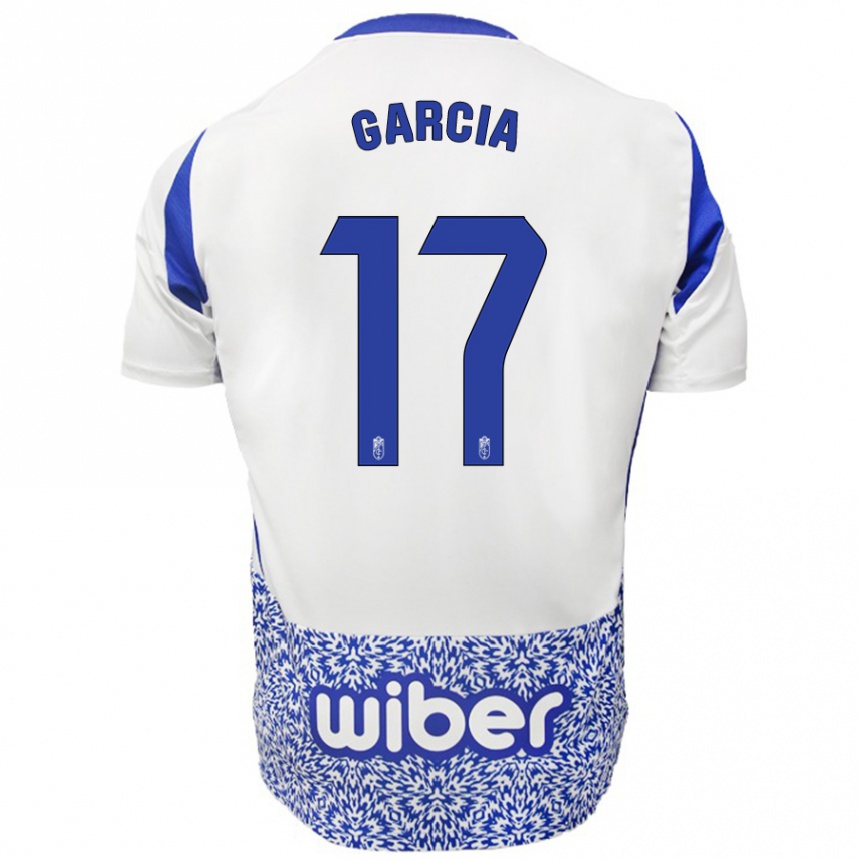 Mujer Fútbol Camiseta Naima García #17 Blanco Azul 2ª Equipación 2024/25 Perú