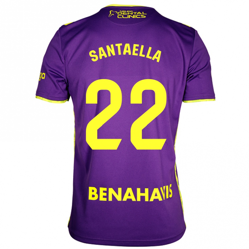 Mujer Fútbol Camiseta Miguel Ángel Santaella #22 Púrpura Amarillo 2ª Equipación 2024/25 Perú