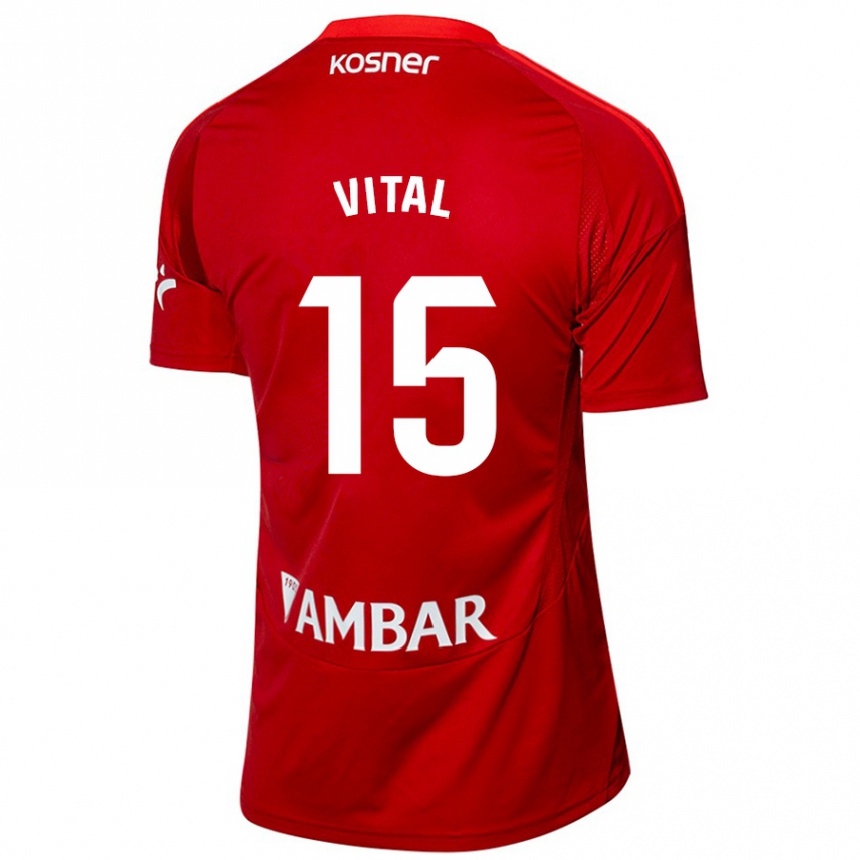 Mujer Fútbol Camiseta Bernardo Vital #15 Blanco Azul 2ª Equipación 2024/25 Perú