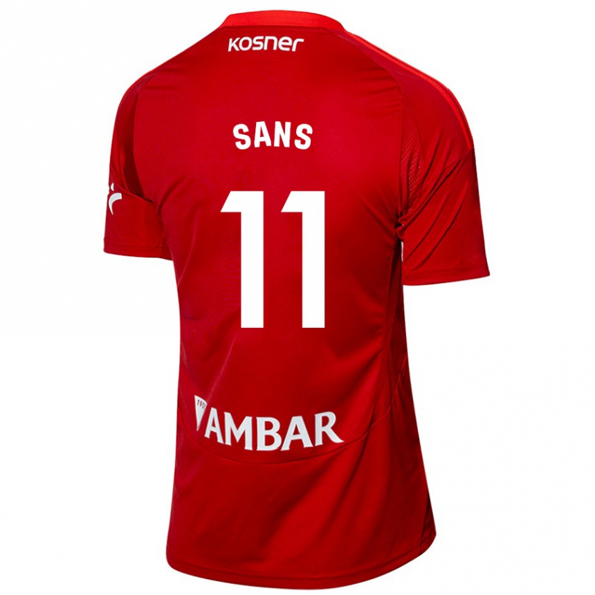 Mujer Fútbol Camiseta Pau Sans #11 Blanco Azul 2ª Equipación 2024/25 Perú